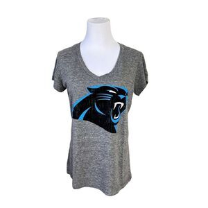 2/$20 NFL Team Carolina Panthers Gray Vneck Tee‎ Shirt M(10-12) Graphic T-shirt